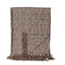 Load image into Gallery viewer, 60x50" Taupe Woven Cotton Jacquard Throw