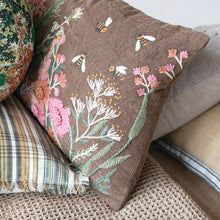 Load image into Gallery viewer, Embroidered Flowers &amp; Bees Lumbar