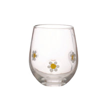 Load image into Gallery viewer, 16oz Drinking Glass w/ Embedded Daisies