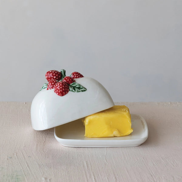 Raspberry Butter Dish