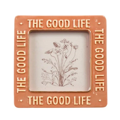 Embossed Stoneware Photo Frame