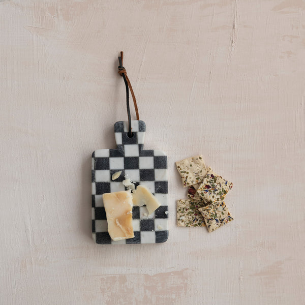 Checkered Marble Cheese Board