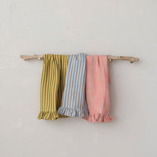 Load image into Gallery viewer, Waffle Weave Striped Tea Towel w/ Ruffle