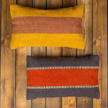 Load image into Gallery viewer, Striped Jute Lumbar Pillow