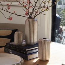 Load image into Gallery viewer, Beige Speckled Tube Vase