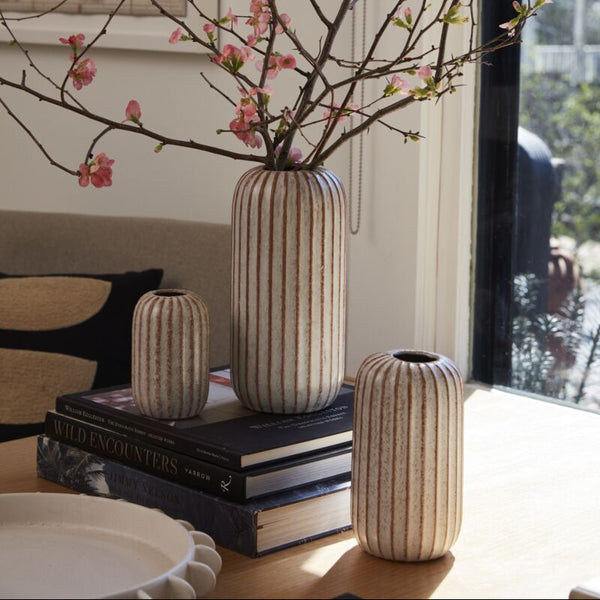 Beige Speckled Tube Vase