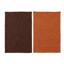Load image into Gallery viewer, Orange/Black Striped Tea Towel