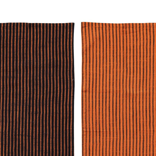 Orange/Black Striped Tea Towel