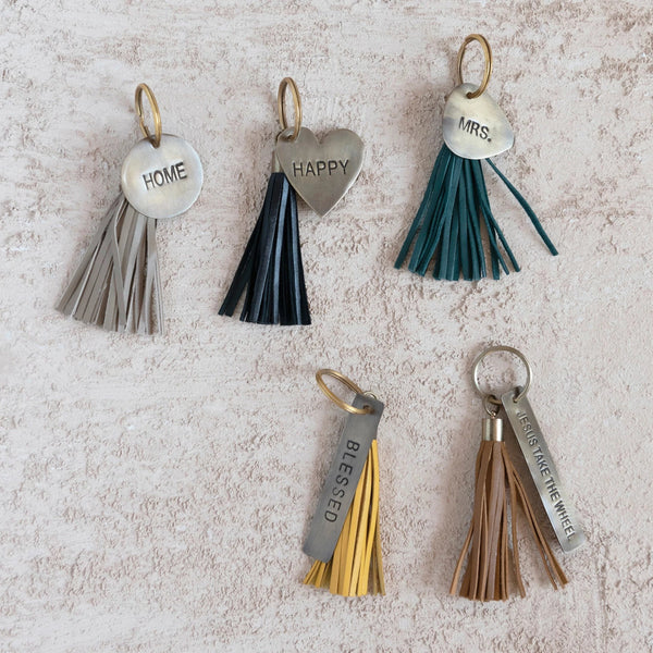 Leather Tassel Key Chain