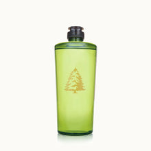 Load image into Gallery viewer, The Frasier Fir Home Care Collection features a translucent green water bottle with a black screw cap and gold pine tree graphic, inspired by the fresh scent of Frasier Fir, displayed on a simple light background.