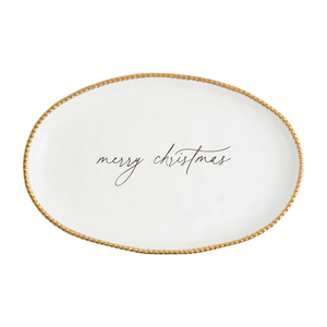 White/Gold Merry Christmas Platter