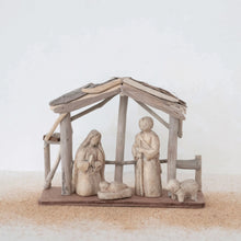 Load image into Gallery viewer, Driftwood/Paper Mache Nativity