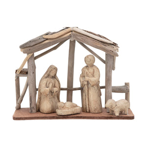 Driftwood/Paper Mache Nativity