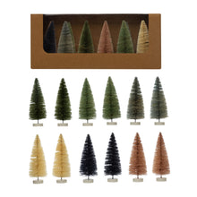 Load image into Gallery viewer, Multi-Colored Bottle Brush Trees (set of 12)
