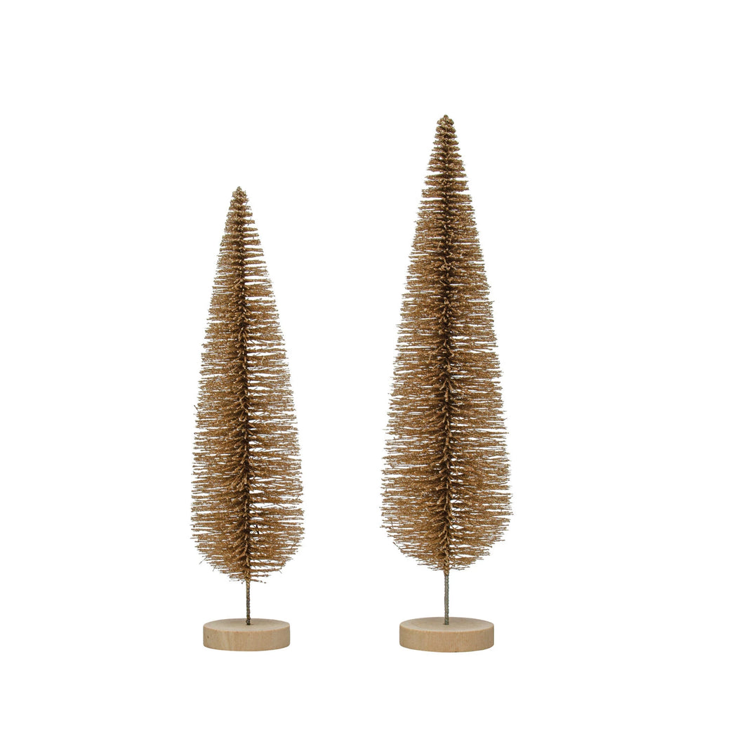 Gold Glitter Bottle Brush Tree