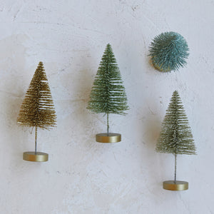 Metallic Bottle Brush Trees (set of 4)