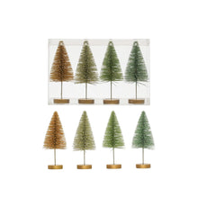 Load image into Gallery viewer, Metallic Bottle Brush Trees (set of 4)