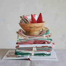 Load image into Gallery viewer, S/2 Green/Red Stripe Towels