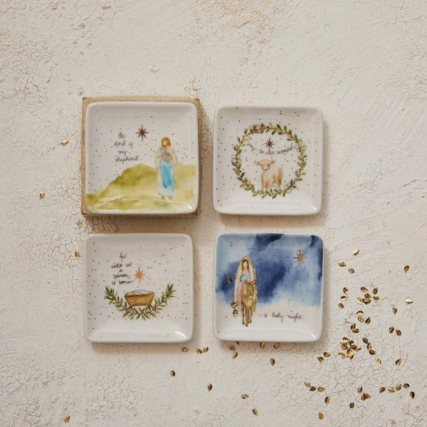 Nativity Dish w/ Gold Electroplating