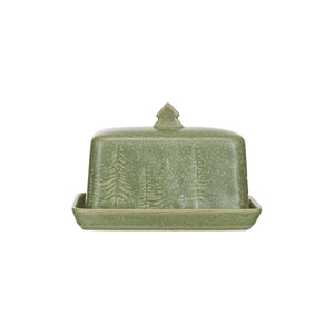 Green Tree Collection Butter Dish