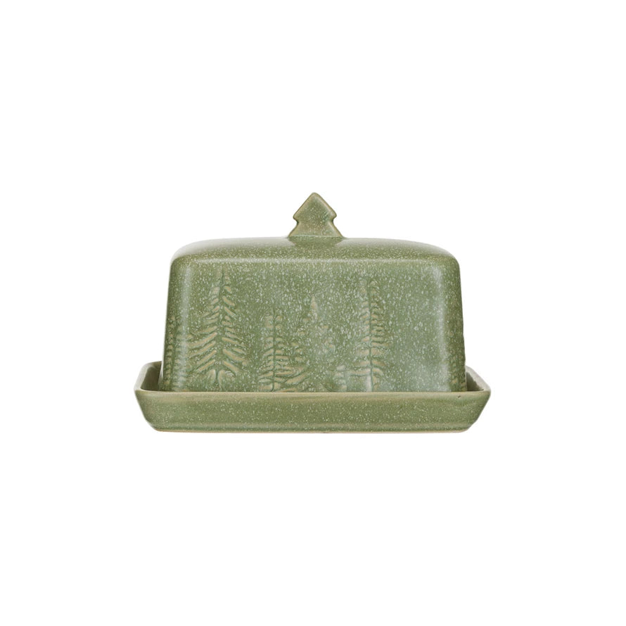 Green Tree Collection Butter Dish