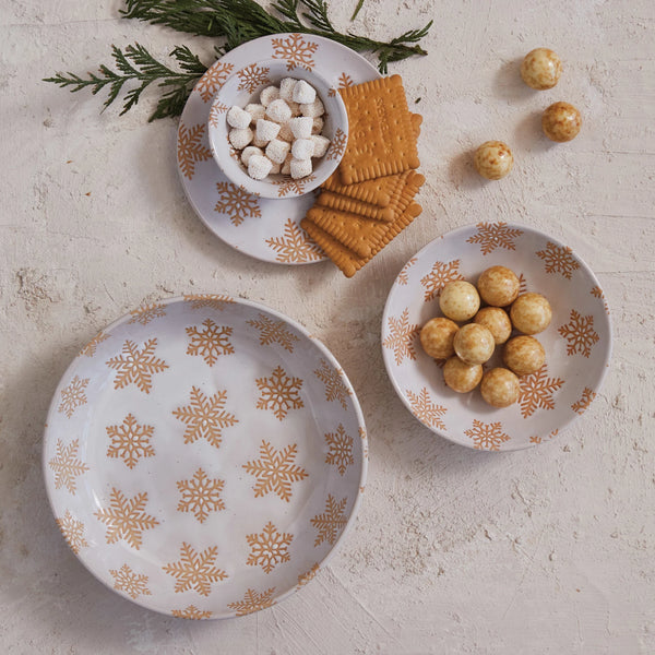 Snowflake Stoneware Bowl