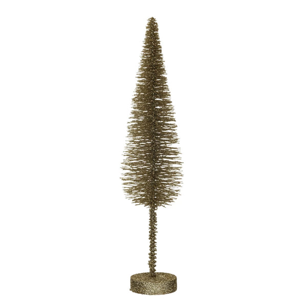 Gold Glitter Bottle Brush Tree