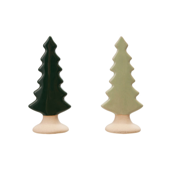 Glazed Stoneware Tree w/ Unglazed Base