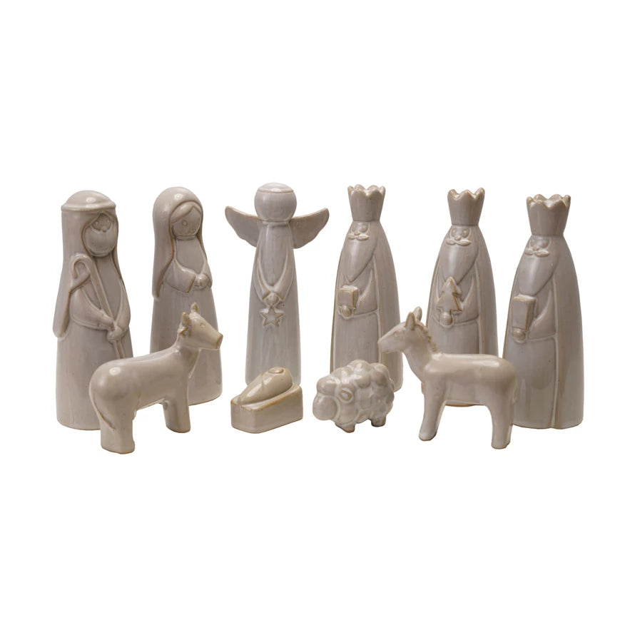 Stoneware Nativity S/9