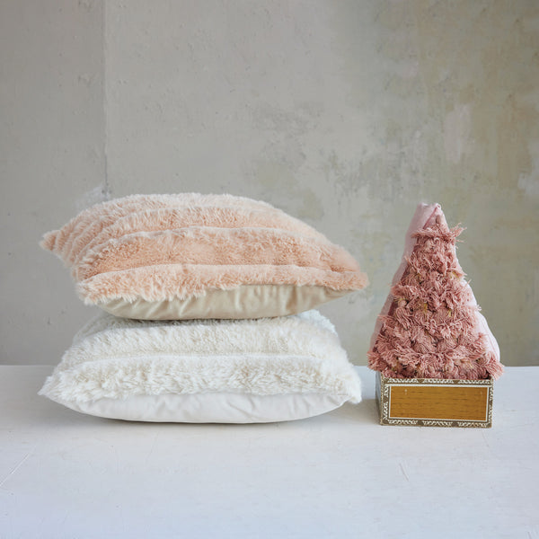 18" Square Faux Fur Pillow