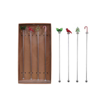 Load image into Gallery viewer, Holiday Cocktail Stirrers Set/4