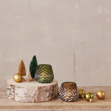 Load image into Gallery viewer, Glass Pinecone Shaped Votive Holder