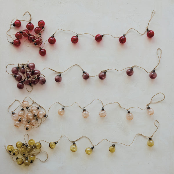 Hand-Blown Glass Ball Garland