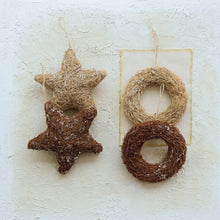 Load image into Gallery viewer, Grass Star Ornament w/ Glitter
