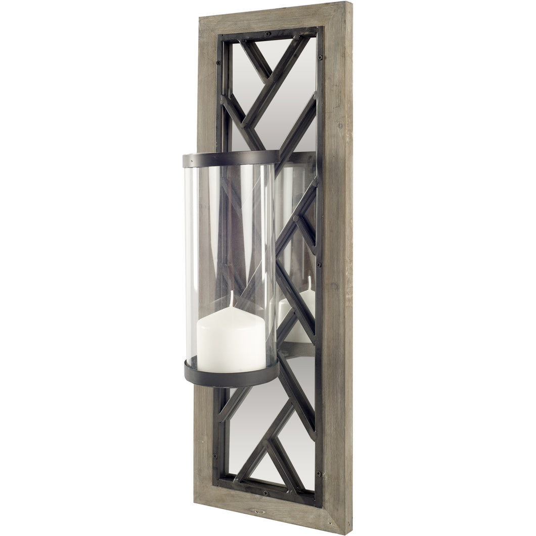 Geometric Mirrored Wall Sconce