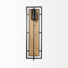 Load image into Gallery viewer, Black/Wood Rectangular Wall Sconce