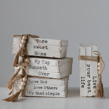 Load image into Gallery viewer, Wood Block Books with Jute Tie (2 sizes)