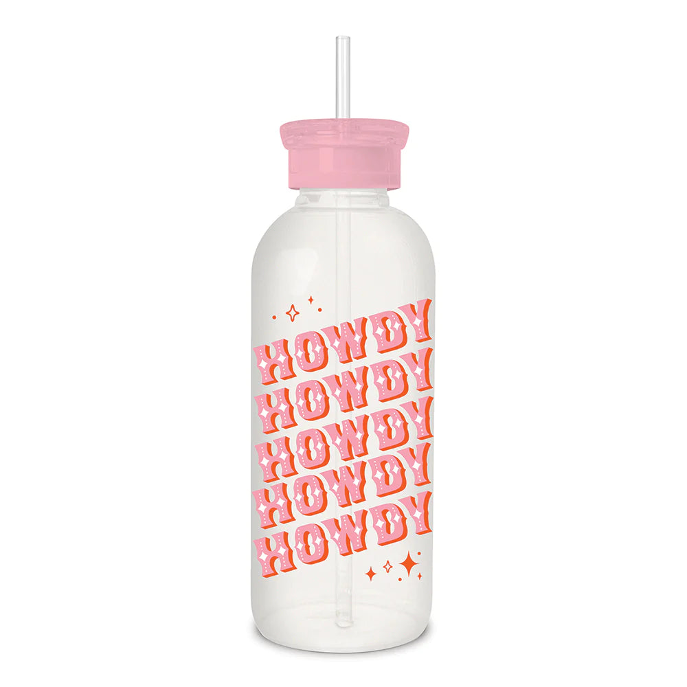 Glass Water Bottle w/ Straw - 2 Styles – Lit Decor and Gift