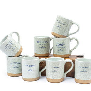 Speckled XO Quote Mugs