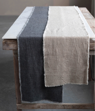 Load image into Gallery viewer, Linen Blend Table Runner with Frayed Edges (2 different colors)