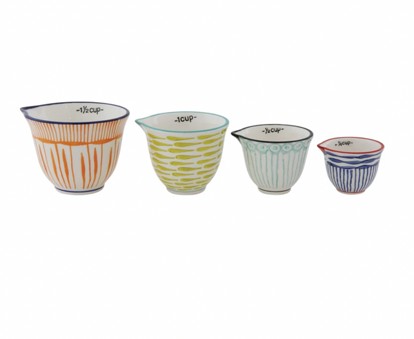 Patterned Measuring Cups (set of 4, 2 styles)