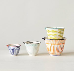 Patterned Measuring Cups (set of 4, 2 styles)