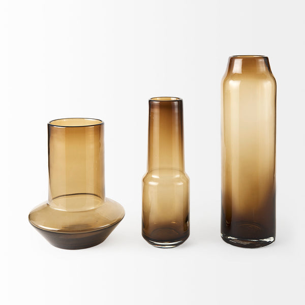 Golden Brown Glass Vase