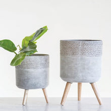 Load image into Gallery viewer, Cement and Wood Planters - 2 Sizes Available