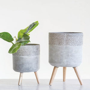 Cement and Wood Planters - 2 Sizes Available