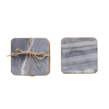 Load image into Gallery viewer, 4&quot; Marble Coasters w/ Gold Edge