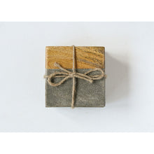 Load image into Gallery viewer, Wood &amp; Cement Square Coaster Set