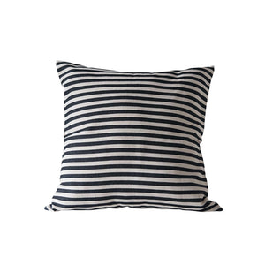 26" Black & White Striped Pillow