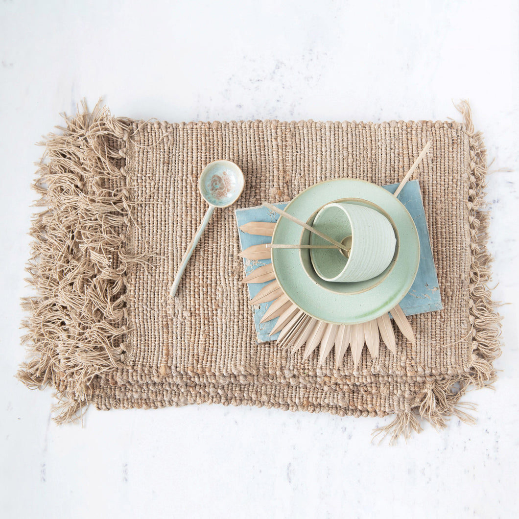 Woven Cotton and Jute Placemat (Two colors)