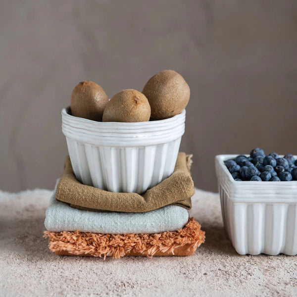 White Fluted Bowl